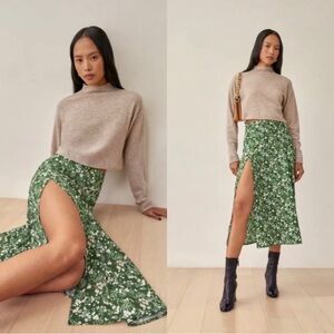 Reformation Zoe side slit Midi skirt